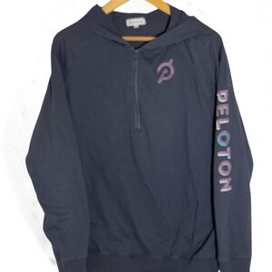 Peloton Men's Grayish Blue Quarter Zip-Up Sweatshirt